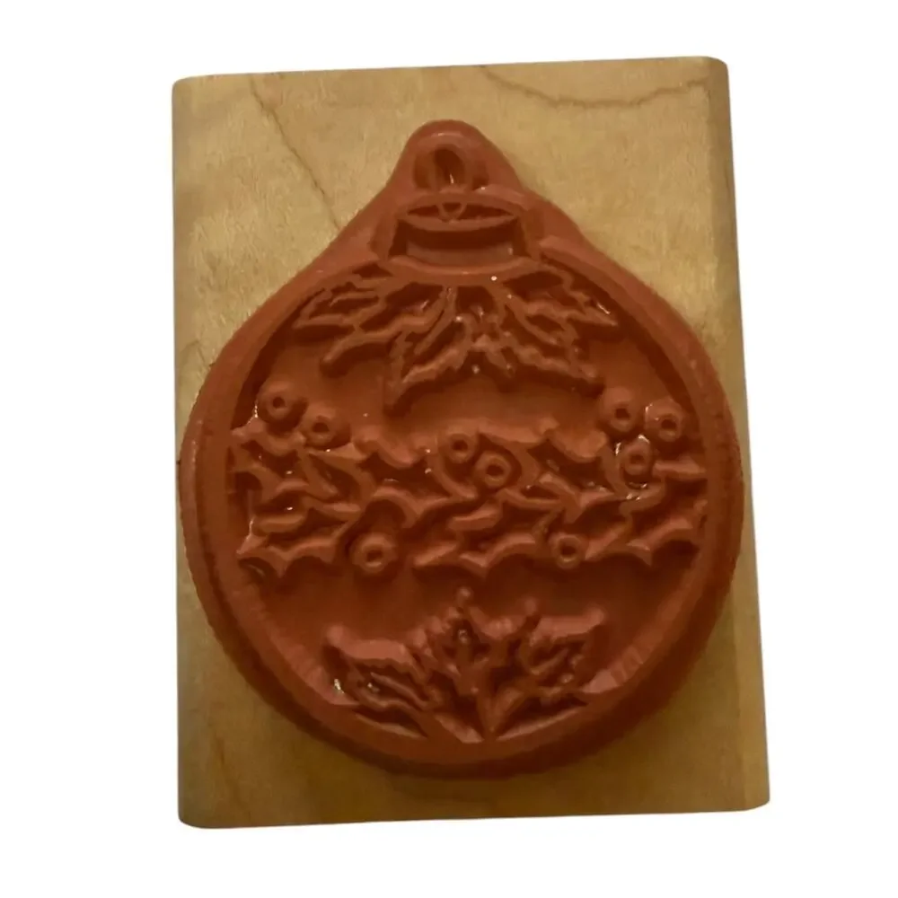 Stampin' Up! Christmas Tree Holiday Holly Ornament Rubber Stamp